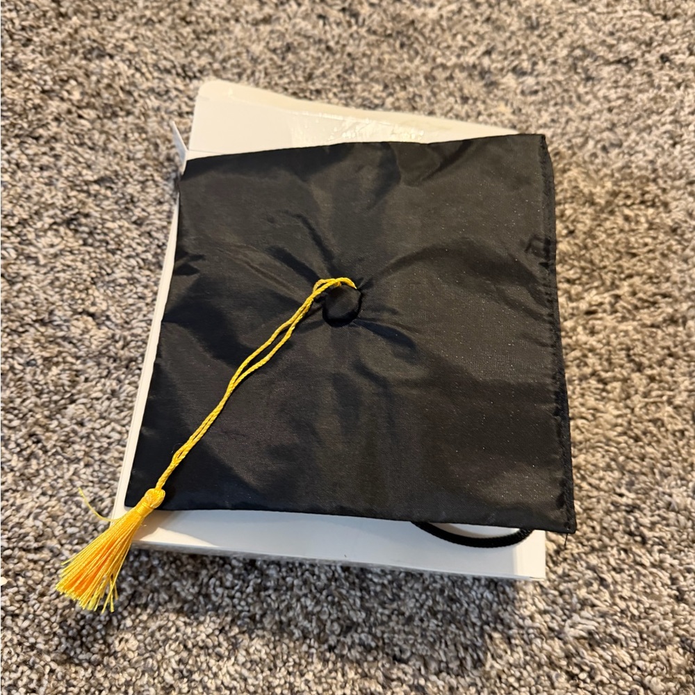 DOG Only - Black Graduation Cap with Yellow Tassel